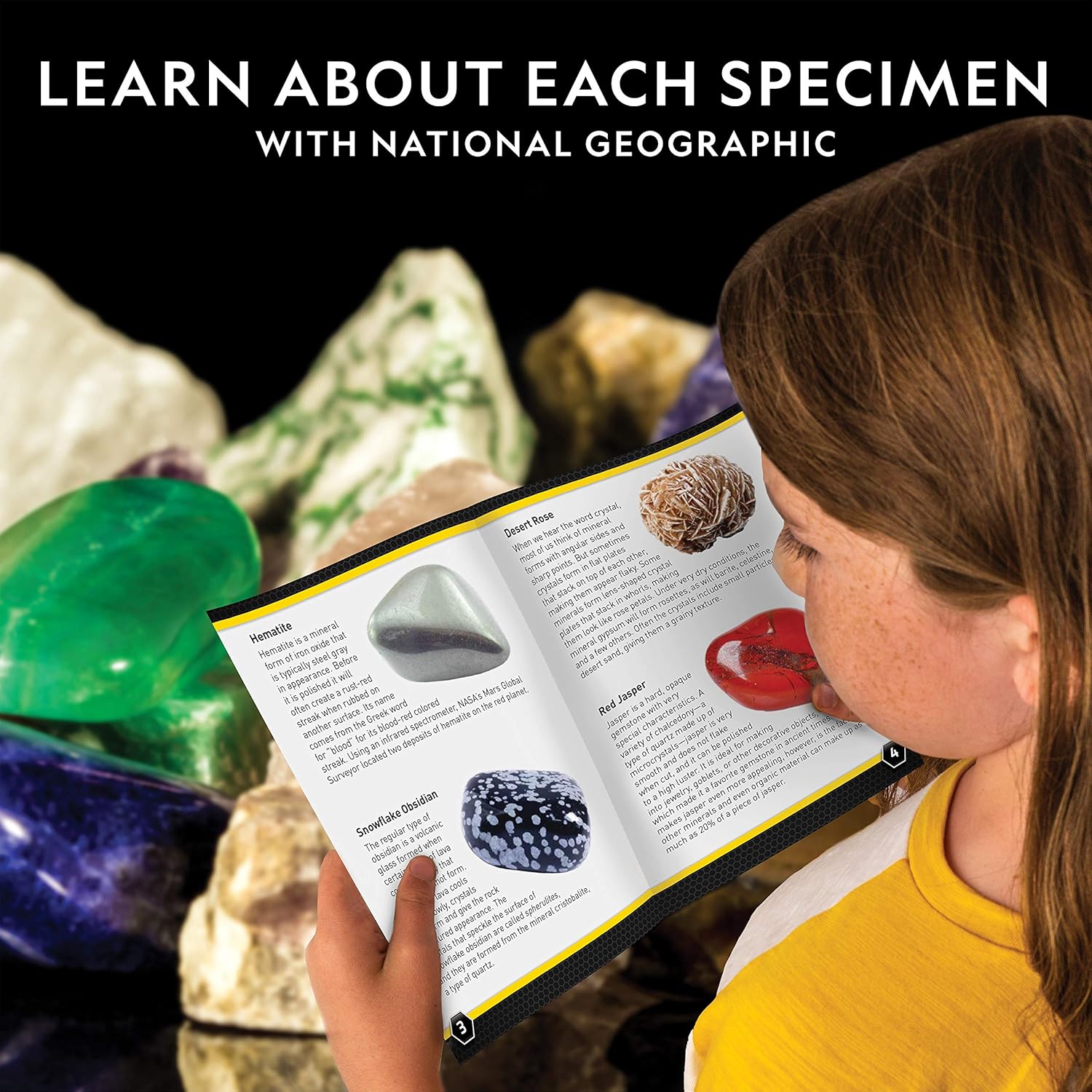 National Geographic Rock & Mineral Collection - 15 Gemstones & Crystals Science Kit for Kids