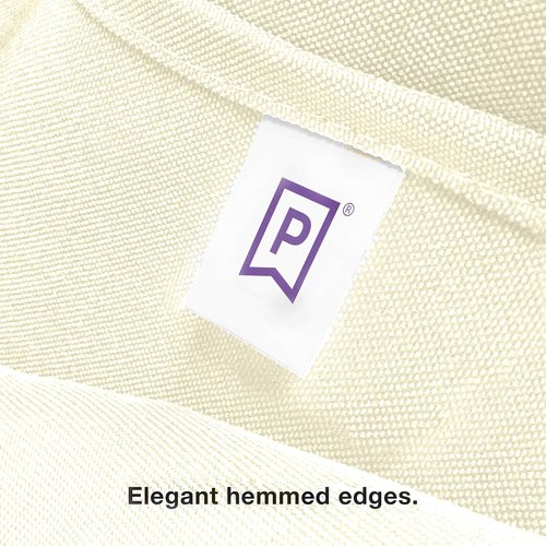 Gee Di Moda Rectangle Tablecloth - 70 x 120 Inch Ivory Heavy-Duty Washable Fabric for Events & Parties