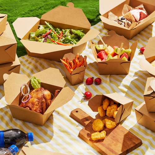 DealbyBox Kraft Paper To Go Boxes, Take Out Food Containers Greaseproof and Heavy Duty, Disposable To Go Containers for Restaurant, Catering and Party (75oz, 200pack)