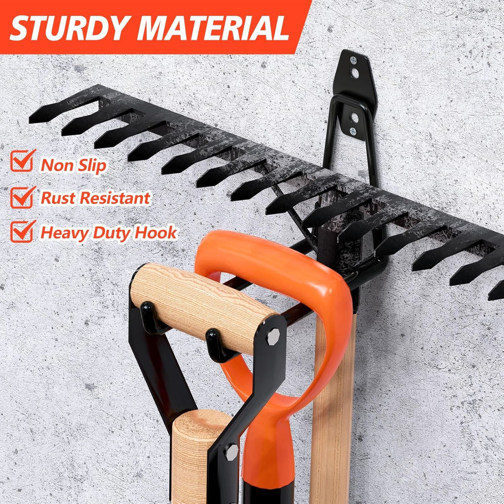 Skiennix Heavy Duty Garage Hooks - Solid Steel Wall Mount Hangers with Anti-Slip Coating | 30 Pack for Organizing Tools and Equipment