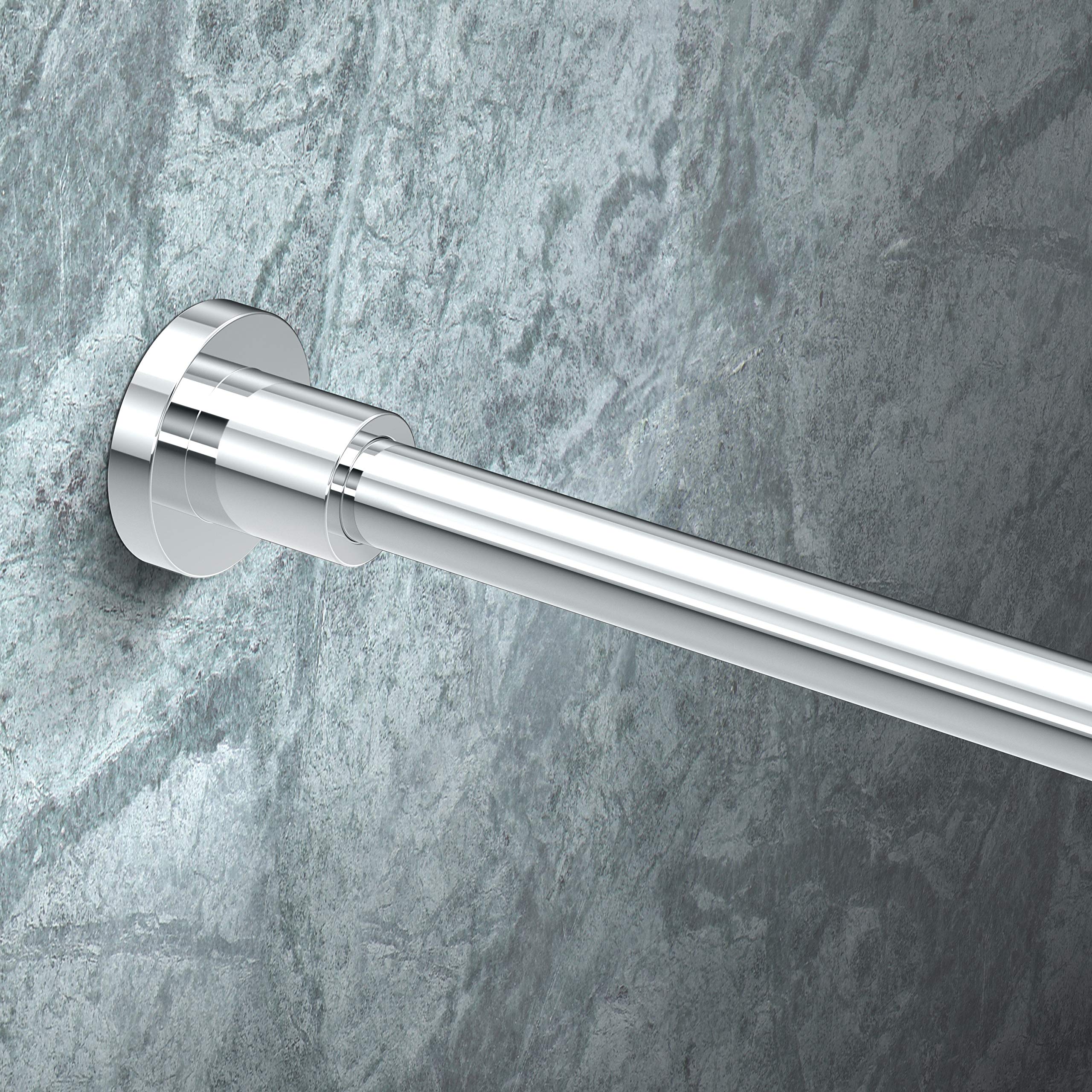 Gatco 829C Modern Minimalist Straight Shower Rod Set, 60 Inch, Chrome