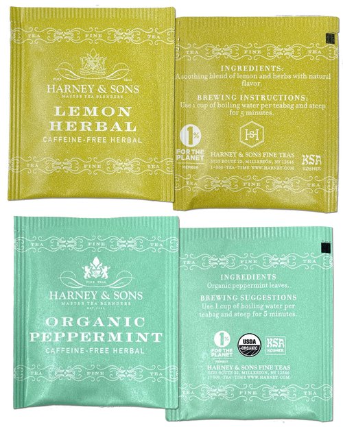 Harney & Sons Assorted Tea Bag Sampler 40 Count – Harney Decaf Tea Bags Variety Packs, Herbal Tea Bundle Caffeine Free Tea