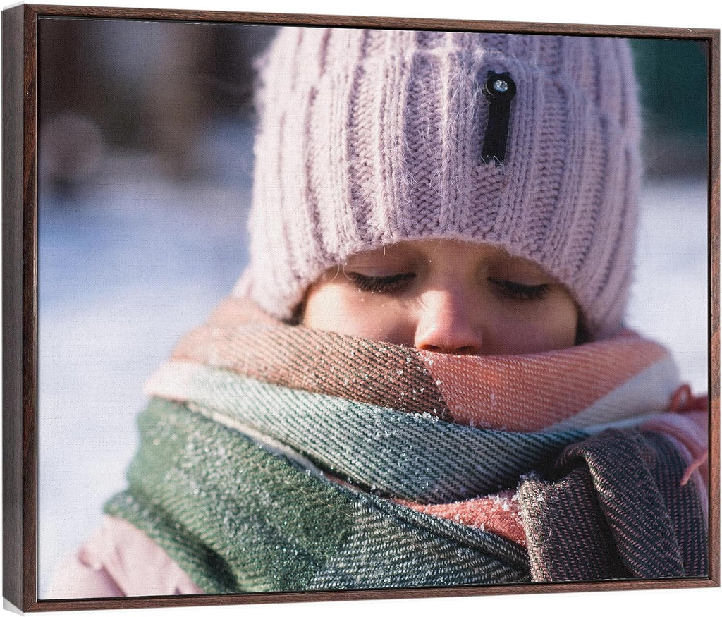 P&L ART. Personalized Custom Canvas Prints: Photo On Canvas Transform Your Photos into Stunning Framed Wall Art Digitally Printed Photo To Canvas Ideal for Home Decor Gifts Keepsakes Walnut 16X20