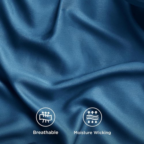 Bedsure King Size Cooling Sheets Set - Breathable Rayon from Bamboo, Soft & Luxurious Teal, Deep Pocket Up to 16 Inches