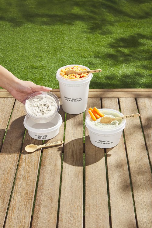Mud Pie Lg Store Bought Container Set; container 32 oz | spoon 5"
