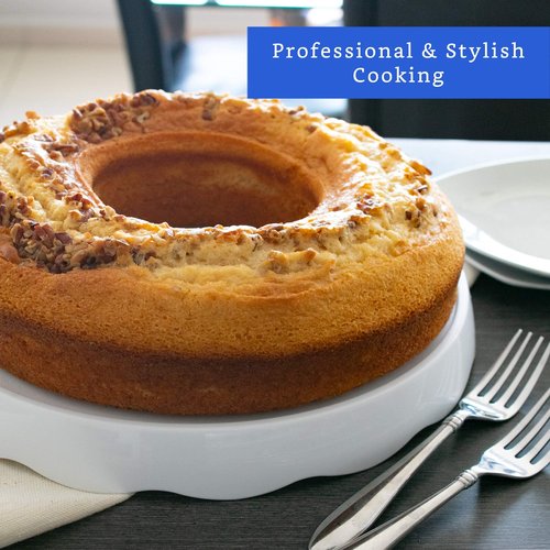 Flan Mold with Lid - Oversized XL (10.5 x 3.2 in) and Aluminum Ring Cake Pan (11.2 in)