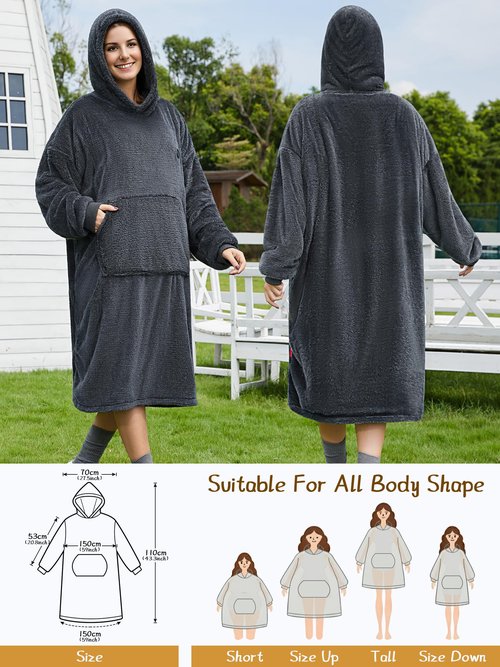 PETREL Wearable Heated Blanket with 16000mAh Battery,Cordless Electric Heating Blanket Hoodie,Oversized Sweatshirt Throw Blanket,Heated Shawl with Sleeves Flannel for Indoor,Outdoor,Camping,Traveling