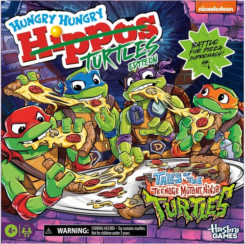 Hungry Hungry Hippos - Teenage Mutant Ninja Turtles Edition Board Game | Fun for Ages 4+ | 2-4 Players