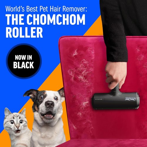 ChomChom Roller Pet Hair Remover - Eco-Friendly Lint Roller for Cats & Dogs | Original Size, Black