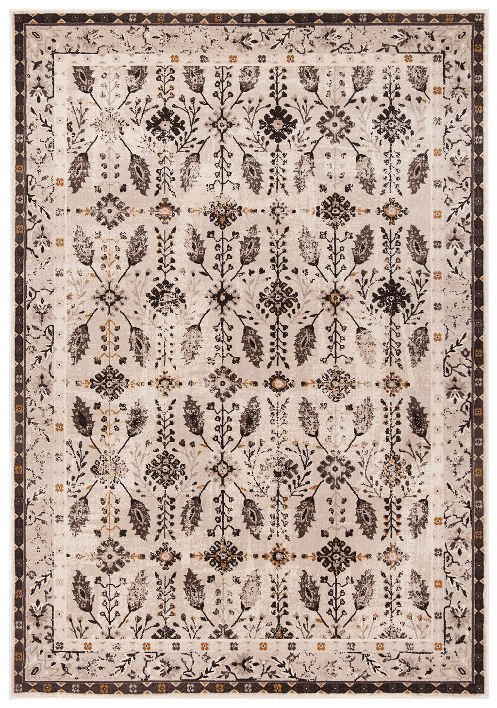 SAFAVIEH Serenity Collection Accent Rug - 4' x 6', Creme & Brown, Traditional Oriental Design, Non-Shedding & Easy Care, Ideal for High Traffic Areas in Entryway, Living Room, Bedroom (SER208F)