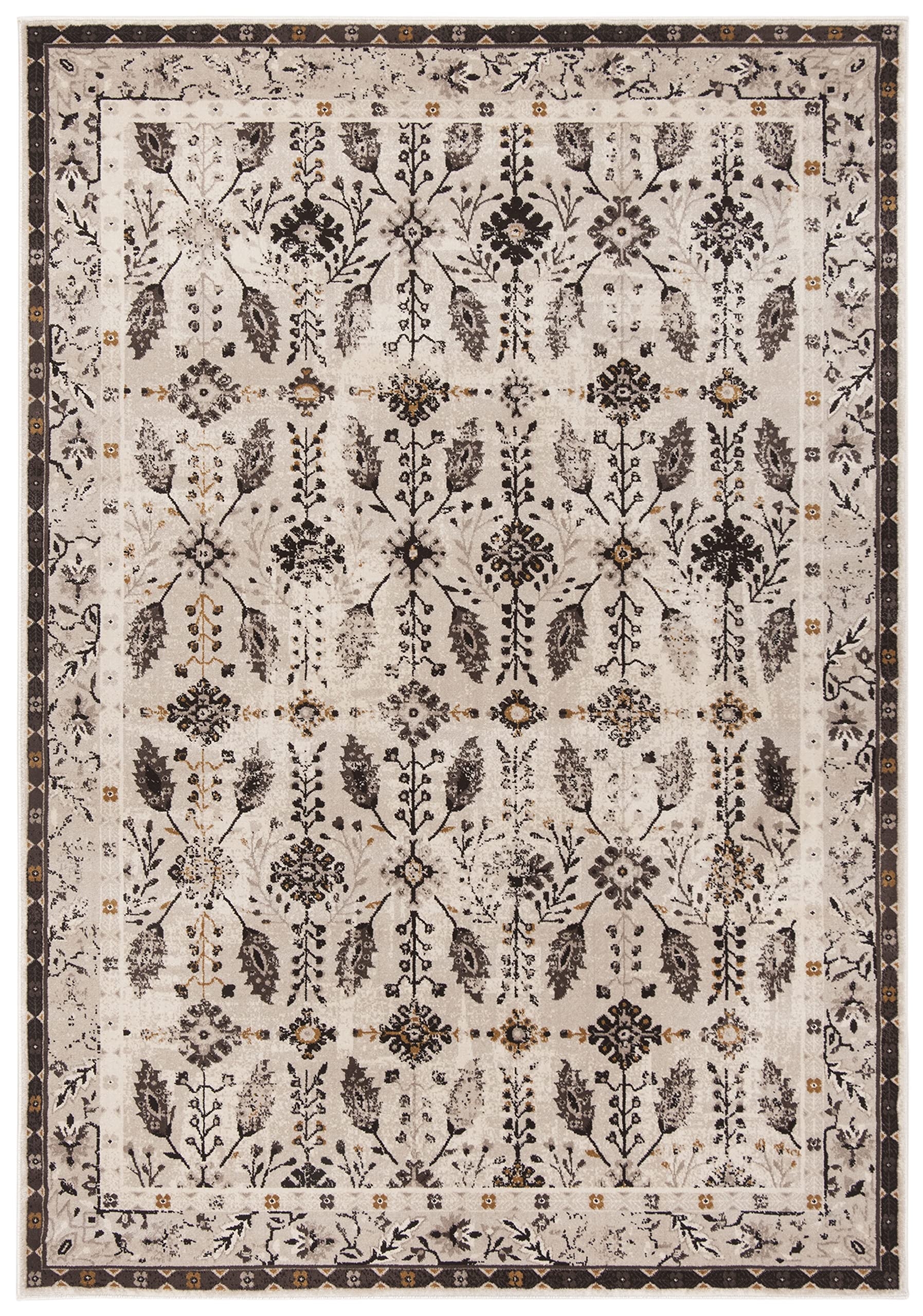 SAFAVIEH Serenity Collection Accent Rug - 4' x 6', Creme & Brown, Traditional Oriental Design, Non-Shedding & Easy Care, Ideal for High Traffic Areas in Entryway, Living Room, Bedroom (SER208F)