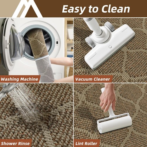 COSY HOMEER Kitchen Rug Non Slip Washable 24"x71", Absorbent Kitchen Mats for Floor, Runner Rugs for Kitchen Floor, 100% Polypropylene Kitchen Sink Rug (Beige)