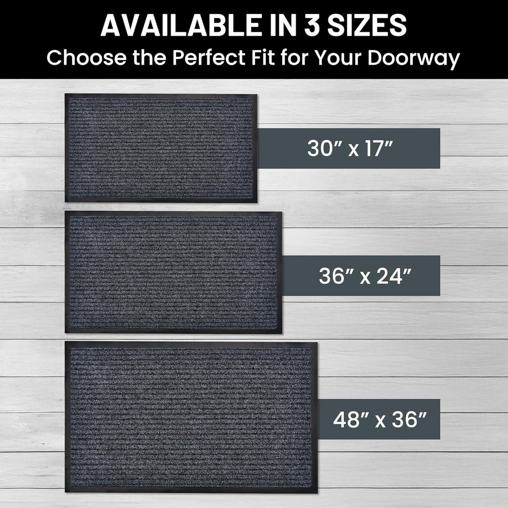 Sierra Concepts Welcome Floor Mat - Indoor Outdoor Entryway Doormat, Low Profile, 30x17 Inches, 2-Pack Gray