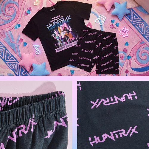 KPop Demon Hunters | Officially Licensed 2-Pc Girls Pajama Set - Soft T-Shirt & Shorts, Ages 5-14