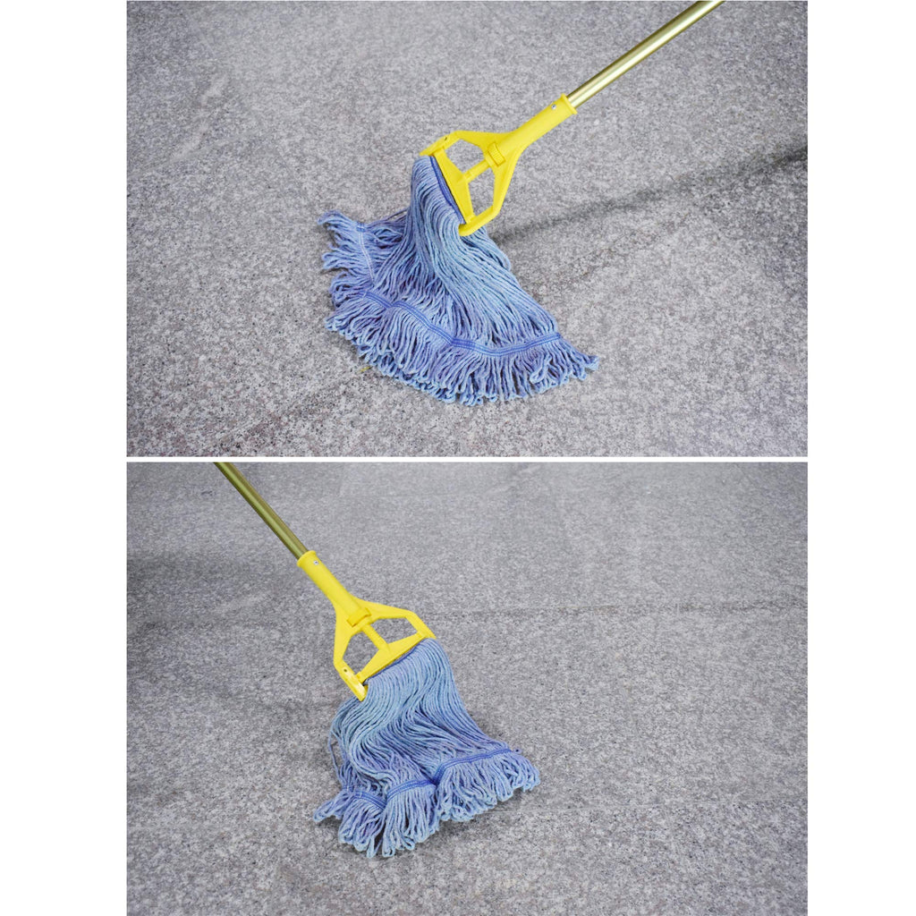 String Mop Heads Replacement Heavy Duty Commercial Grade Blue Cotton Looped End Wet Industrial Cleaning Mop Head Refills (1, Medium)