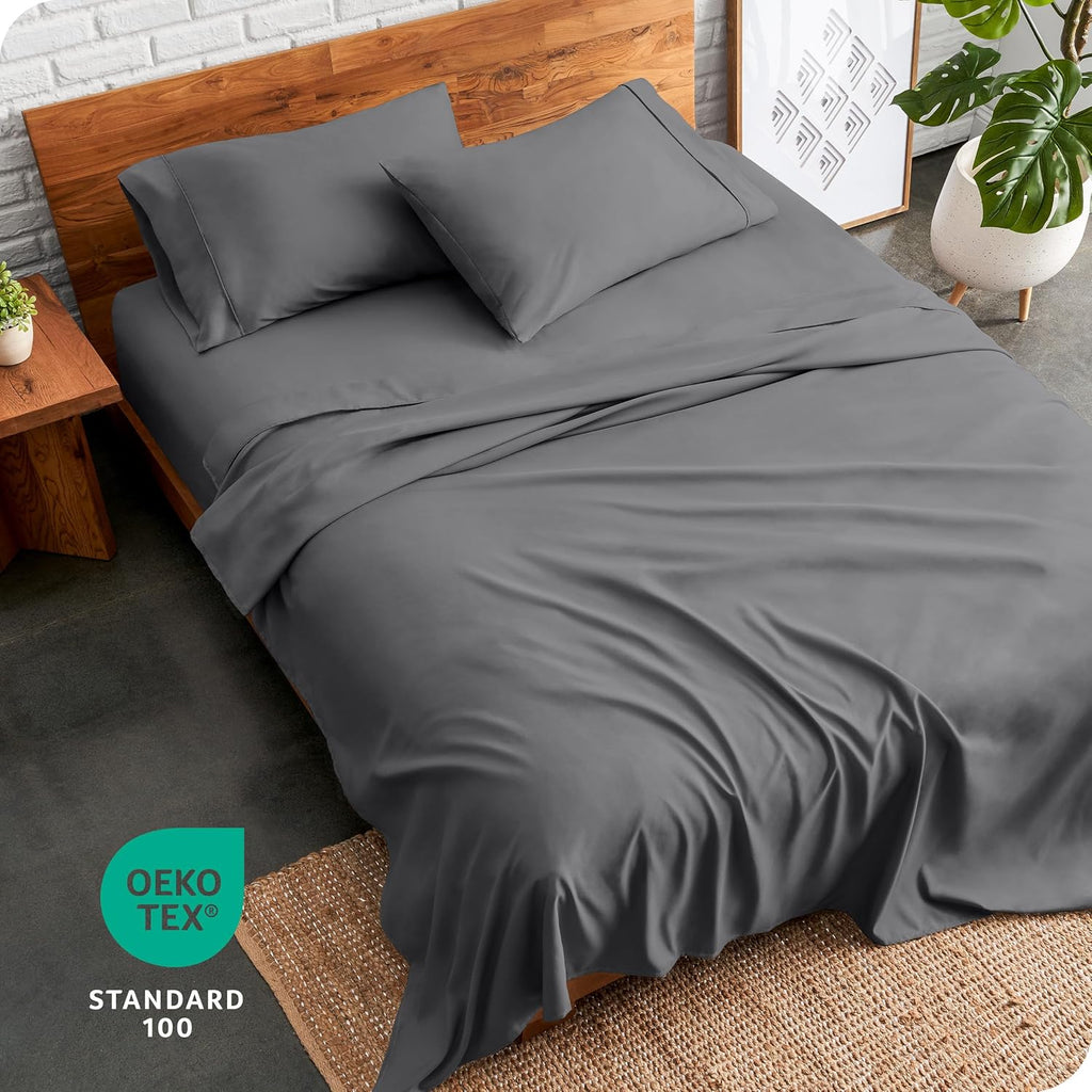 Bare Home Queen Sheet Set - Ultra-Soft 1800 Microfiber Bedding - Deep Pockets - 4 Piece Set | Grey