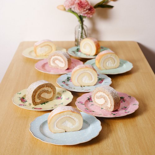 BTaT- Floral Tea Cups and Saucers, Set of 8, 8 oz and Porcelain Floral Plates, 8 inch, Set of 8