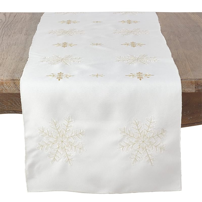 Variation: Red 16"x120" Snowflake Embroidered Table Runner
