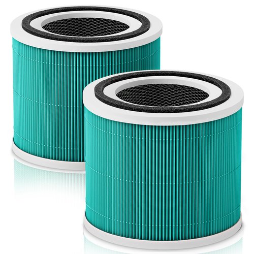 2 Pack Core 300 Toxin Absorber Replacement Filters for LEVOIT Core 300 and Core 300S VortexAir Air Purifier, True H13 3-in-1 and Activated Carbon,Core 300-RF-TX (Green)