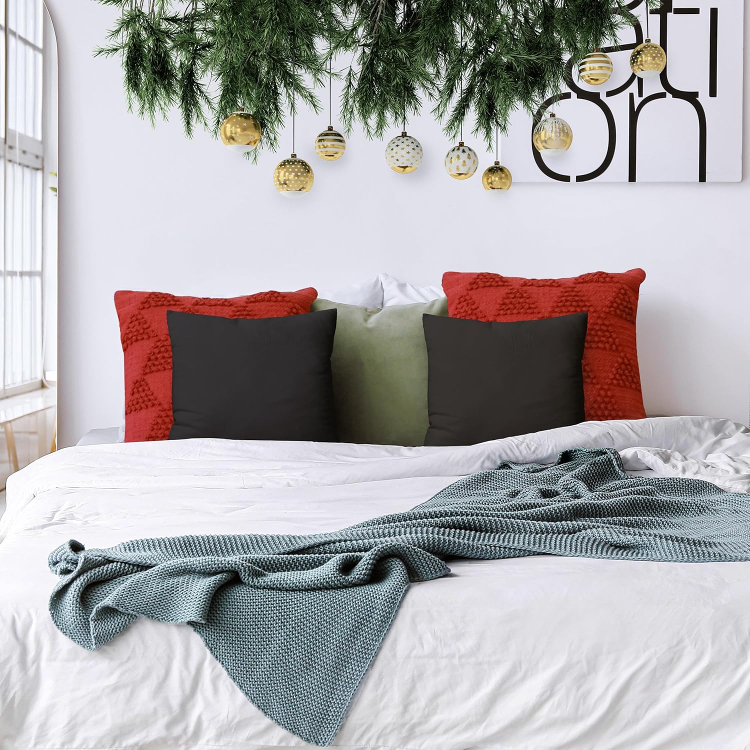 Utopia Bedding Pillow Inserts - Set of 2, 18x18 Black Decorative Cushions for Sofa & Bed - Soft & Fluffy