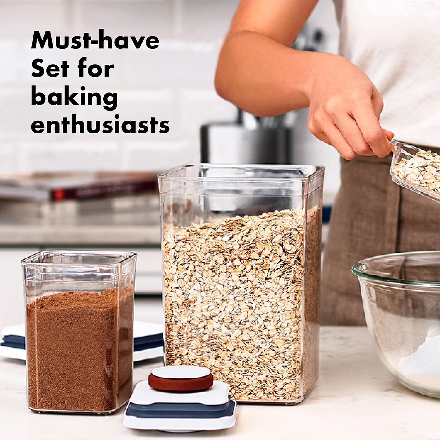 OXO Good Grips 8-Piece Baking Essentials Set - Airtight Storage Containers for Freshness