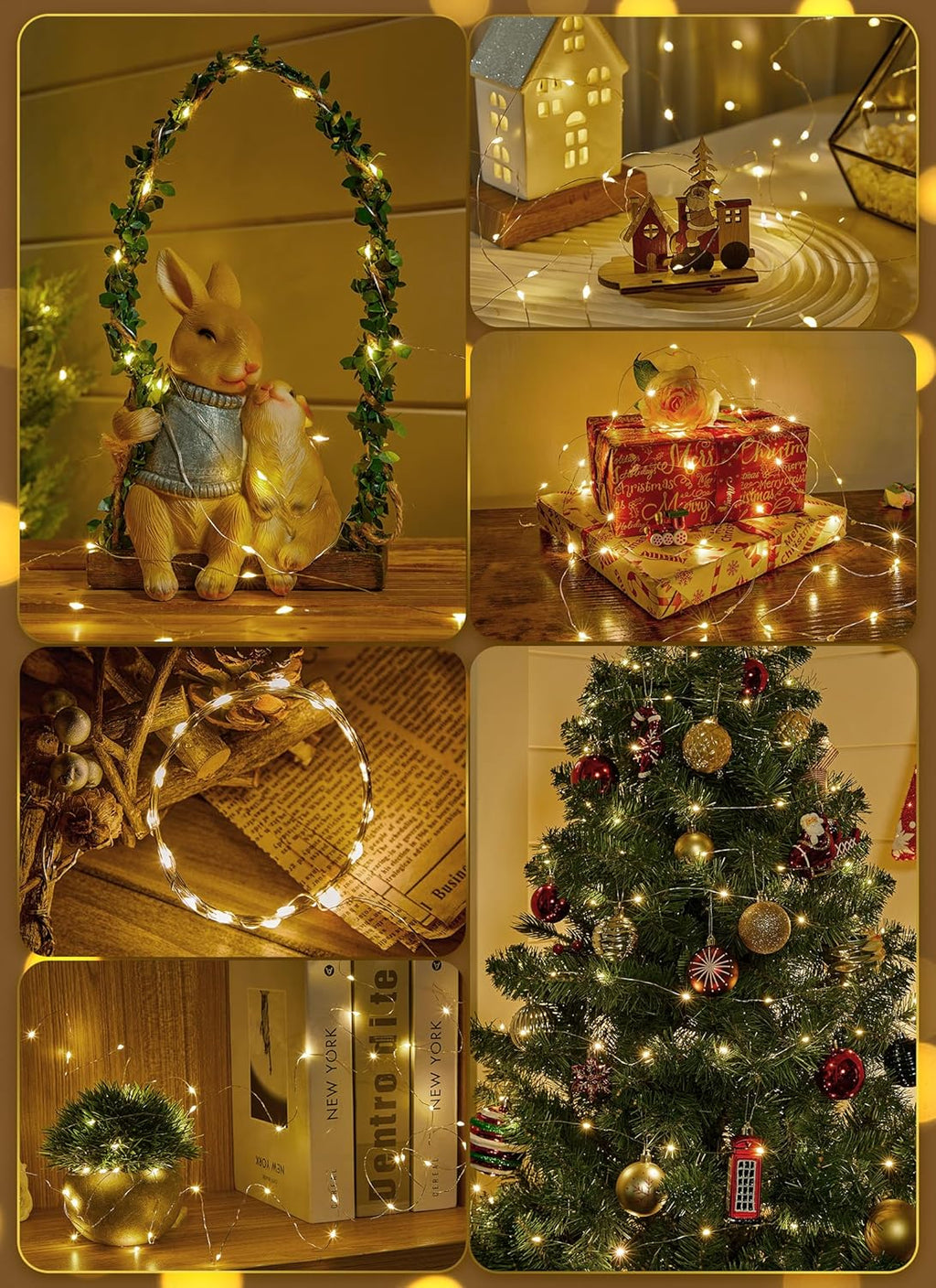 Minetom 33Ft Battery Operated Fairy Lights - 100 LED Waterproof String Lights for Indoor/Outdoor Decor