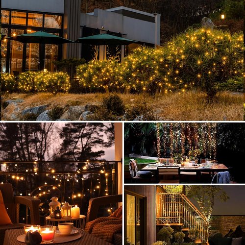 BTFarm Solar String Lights - 132FT 320LED Waterproof Fairy Lights | 8 Modes, Copper Wire for Outdoor Decor