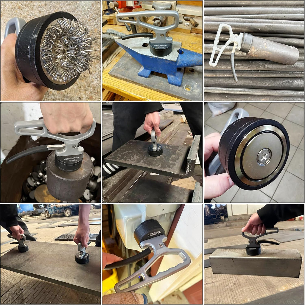 ULIBERMAGNET Heavy Duty Magnetic Pickup Tool - Quick Release Ergonomic Handle for Iron & Steel