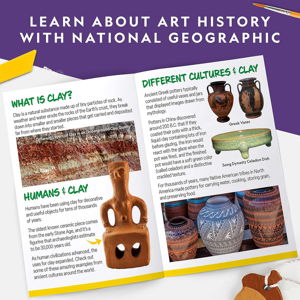 National Geographic Modeling Clay Kit - 2 lb Air Dry Clay for Kids with Sculpting Tools & Paints