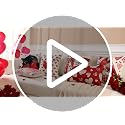 OTOSTAR Valentine's Day Decorative Pillow Covers Set of 2 - 18x18 Inch Red Heart Black Cat