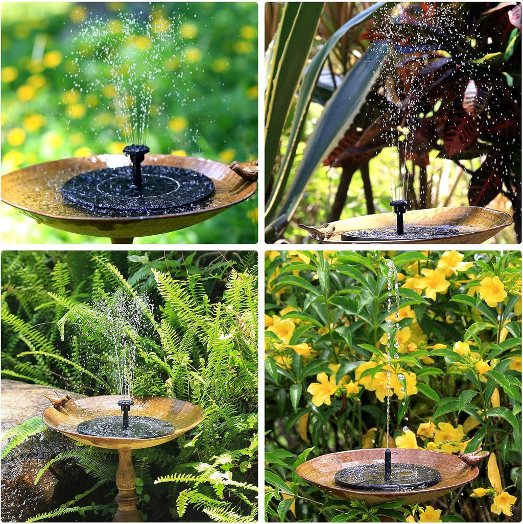 AISITIN Solar Fountain Pump - 2.5W Solar Powered Water Fountain with 8 Nozzles for Bird Baths & Gardens