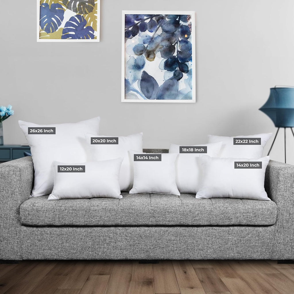 Utopia Bedding 26x26 Pillow Inserts - Set of 2 White Decorative Throw Pillows for Sofa & Couch - Soft & Fluffy Cushions