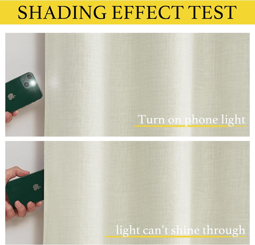 NICETOWN Blackout Curtain Valances - 30 Inch Thermal Insulating Half Curtains for Kitchen | Natural, 2 Panels