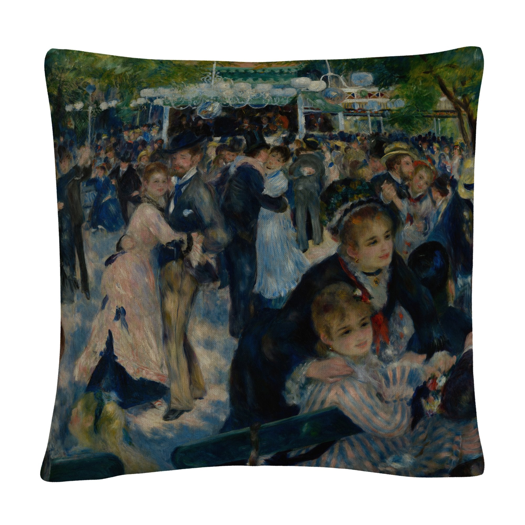 Trademark Fine Art Pierre-Auguste Renoir 'Le Moulin De La Galette' 16" X 16" Decorative Throw Pillow