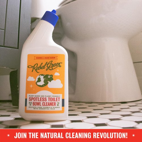 Rebel Green Spotless Toilet Bowl Cleaner - Natural, Plant-Based, Organic, Eco-Friendly, Non-Toxic Bathroom Cleaner, Chamomile Orange Blossom Scent - 24 oz - 2 Pack