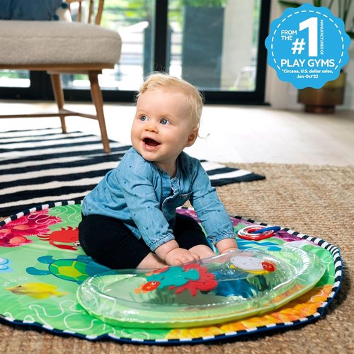 Baby Einstein 2-in-1 Water Mat - Portable Tummy Time Activity Gym for Newborns & Up
