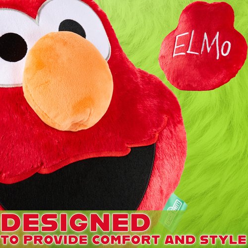 Sesame Street Elmo Plush Cushion Pillow, Soft Plush Throw Pillow Cushion Bedroom Decor Cuddle Plushies, Gifts for Girls, Teens, Women (Red, L12.4 x W12.2)