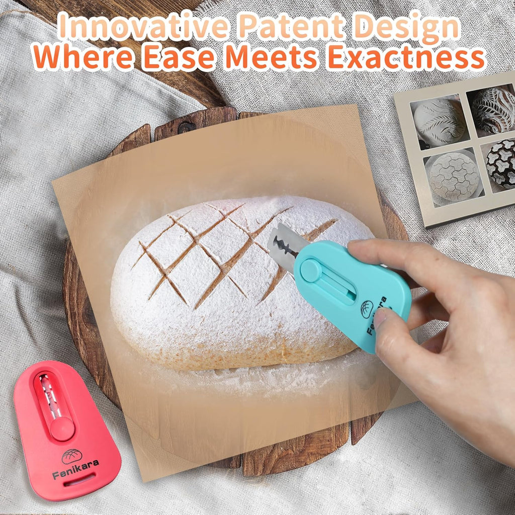Skiennix Magnetic Sourdough Scoring Tool Set - Professional Bread Lame with Patterns Booklet & Razor Blades