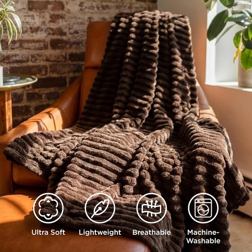 Bedsure GentleSoft Dark Chocolate Blanket - Cozy 50x60 Inch Soft Throw for Women and Girls