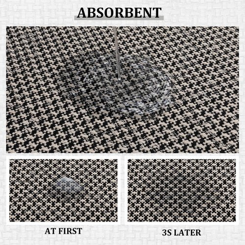 YIHOUSE Thin Bath Mat Black Bathroom Rugs Sets 2 Pieces, Non Slip Absorbent Mats Quick Dry, Woven Rugs Washable, Tapetes para Baño for Bathroom Toilet,Bathtub(17"x24"+17"x32")