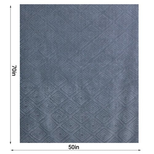 BYKOSY Geometric 50x70 Inch Flannel Jacquard Throw Blanket- Soft & Cozy Luxurious Blankets for Couch, Bed, Sofa, Travel，Home and Dorm Decor，Housewarming Gift for Women & Men,Dark Grey