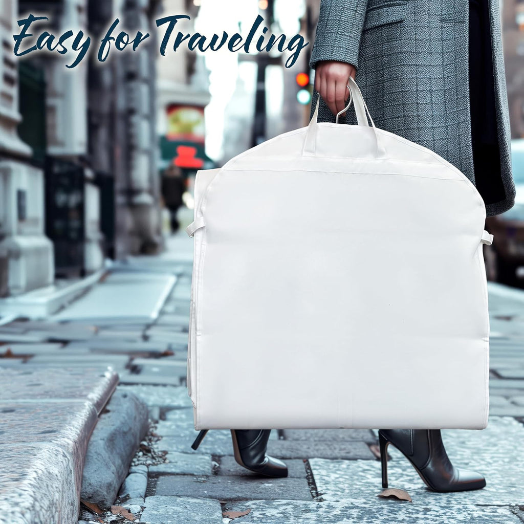 Simple Houseware 70-Inch Wedding Dress Garment Bag - Gusseted Design with Pockets, White