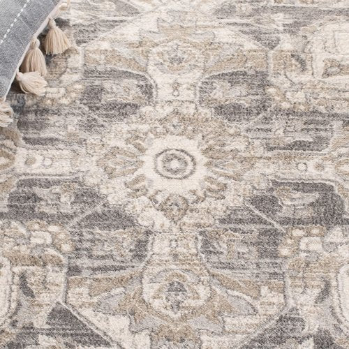 SAFAVIEH Brentwood Collection Accent Rug - 2' x 4', Cream & Grey, Medallion Distressed Design, Non-Shedding & Easy to Clean, Ideal for Front Door, Kitchen, Entryway, Foyer (BNT865B)