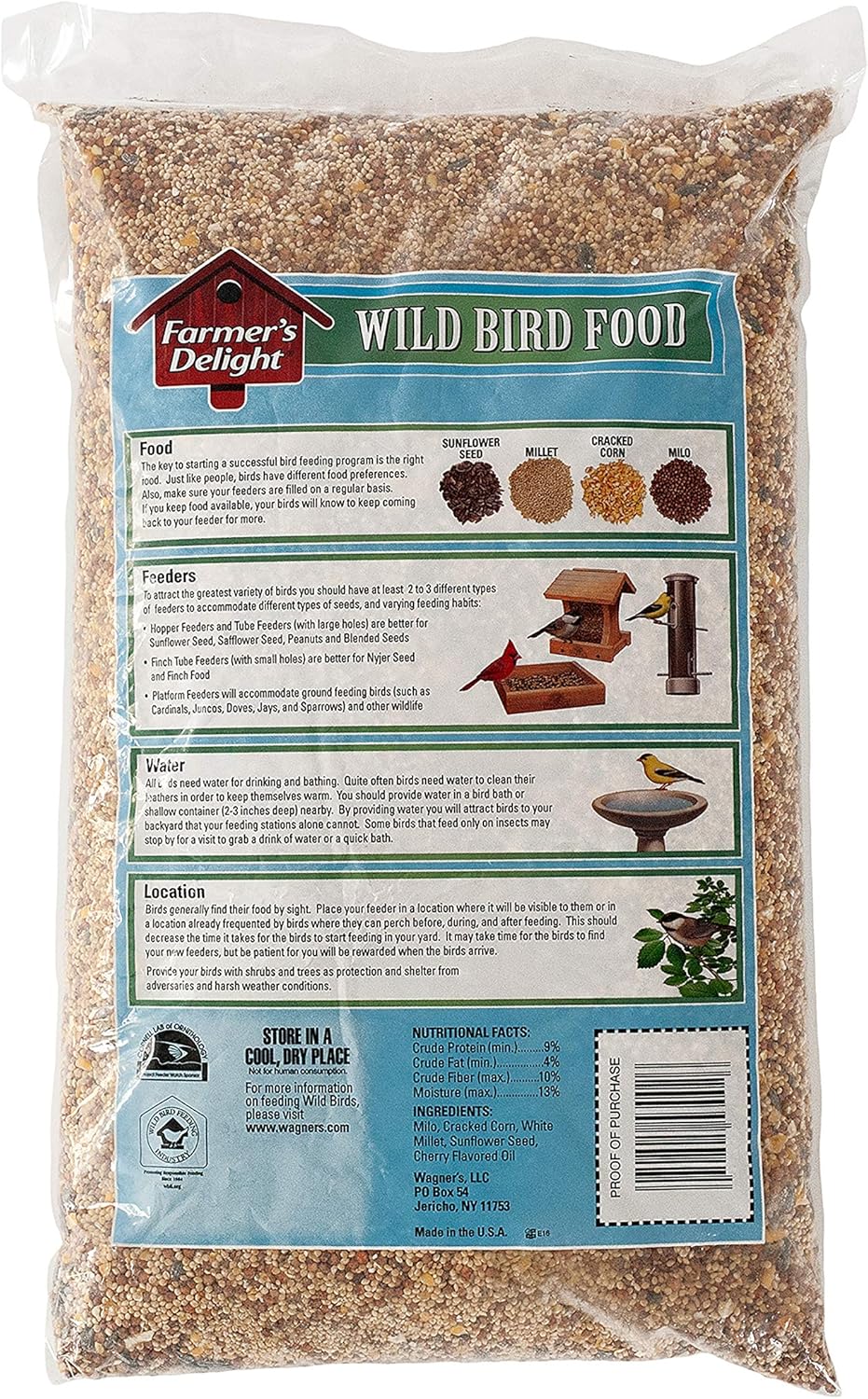 Wagner's Farmer's Delight Wild Bird Food - Cherry Flavor, 10-Pound Bag | Premium Nutrition
