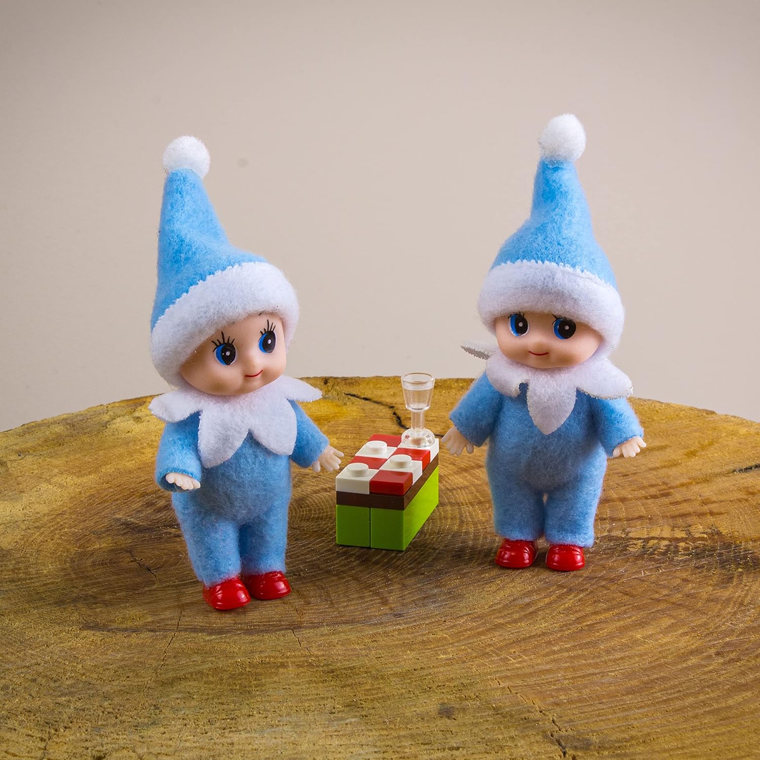 Skiennix Christmas Baby Elf Doll - Adorable Blue Jumpsuit for Holiday Cheer