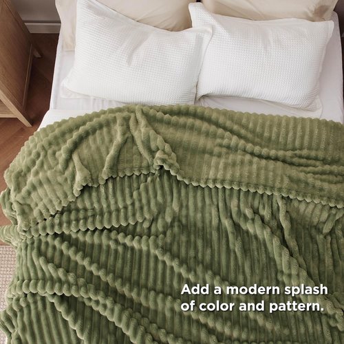 Bedsure GentleSoft Queen Blanket - Cozy Moss Fleece Throw for Couch, Perfect for Women & Girls, 90x90 Inches