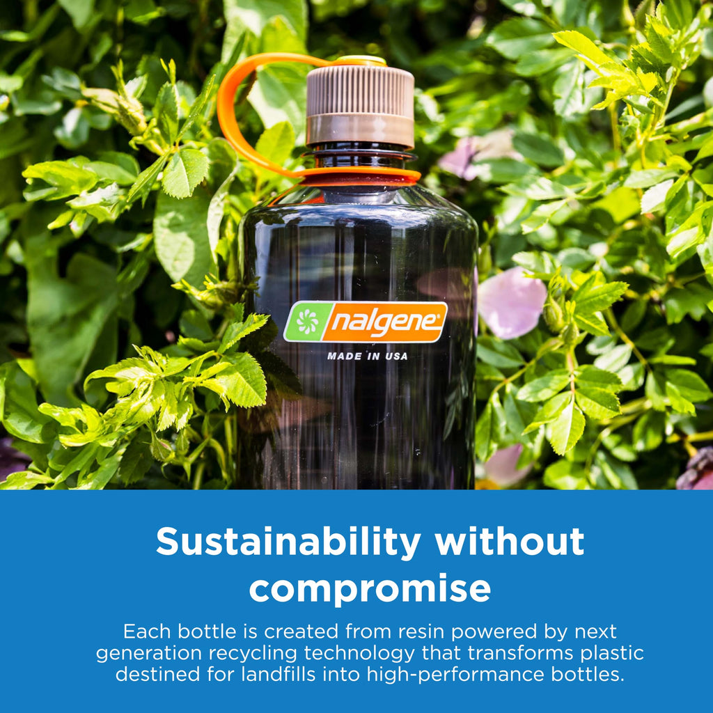 Nalgene Sustain Tritan BPA-Free Oasis Water Bottle Made with Material Derived from 50% Plastic Waste (Using ISCC Certified Mass Balance), 32 OZ, Coyote