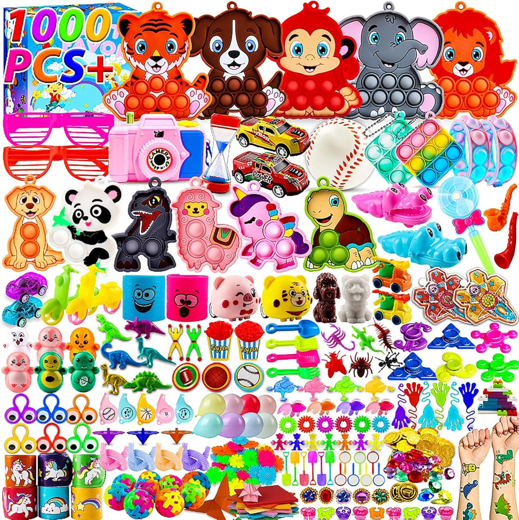 Skiennix 1000 PCS Fidget Toys Bulk - Ideal Party Favors, Classroom Prizes & Birthday Gifts