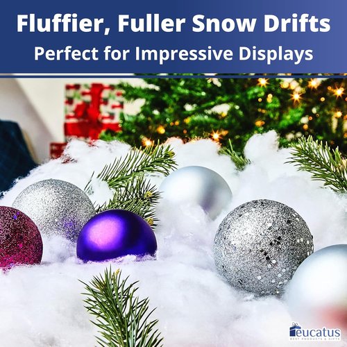 Eucatus Fake Snow Fluff Sheet - 15 Sqft Cotton-Like Christmas Decoration for Mantle & Tabletop