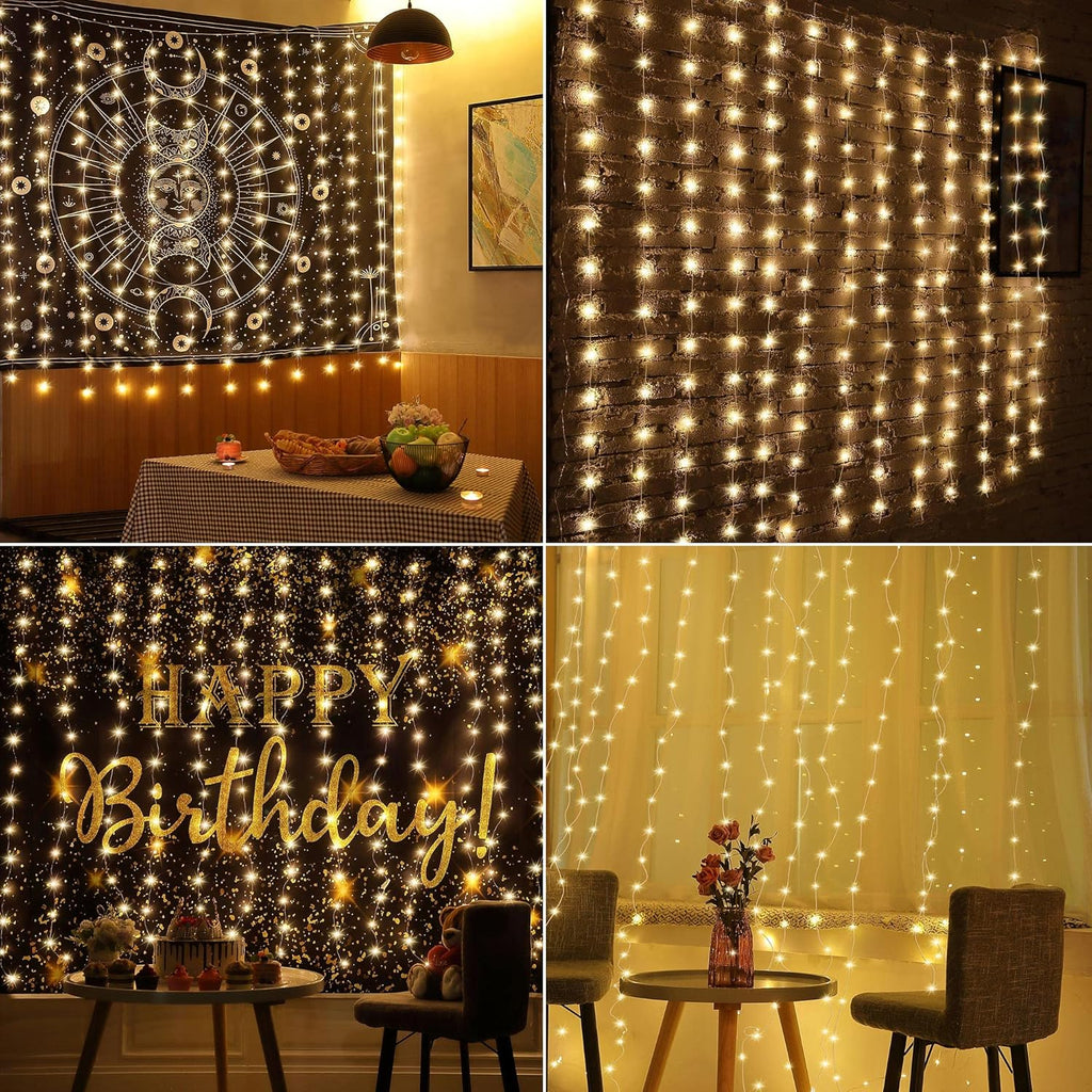 Meonum Curtain Tapestry Fairy String Lights - 13 Strings, 6.6 x 5 Ft, 8 Modes for Bedroom Decor